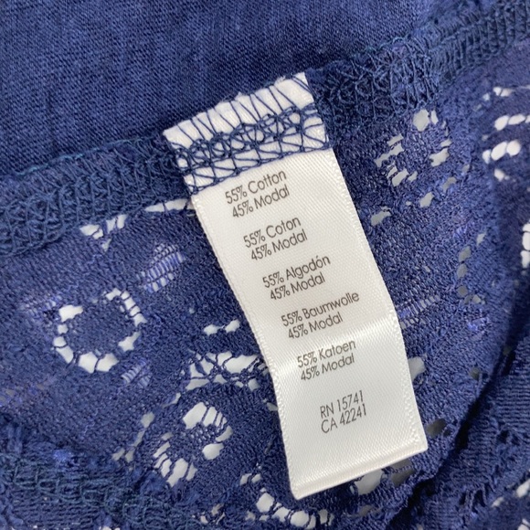 PJ Salvage Navy Lace Inset Tank Top NWT - Picture 4 of 12